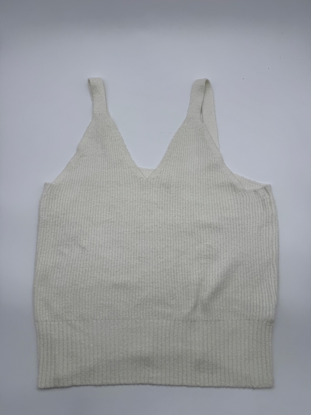 Joie Cream Ribbed Knit Tank Top XL